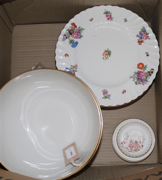 A Royal Copenhagen flowers of Copenhagen bowl, a Haviland bowl and sundry ceramics including collectors plates